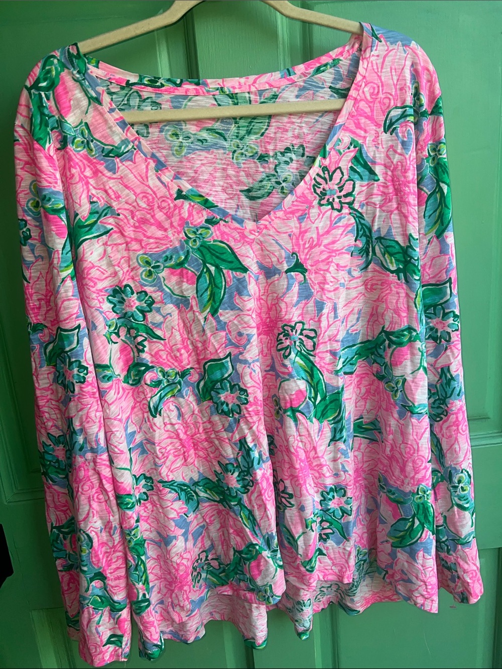 Lilly Pulitzer Etta V-Neck Long Sleeve the brand's vibrant "Try your zest” XXL - Picture 4 of 5